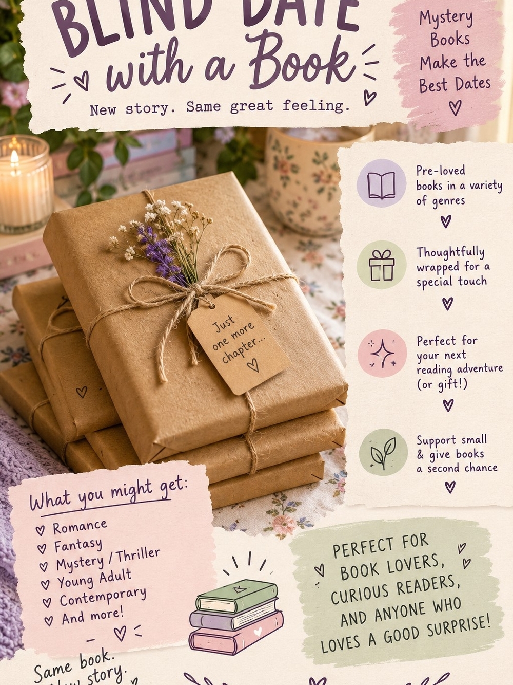 Blind Date With A Book! You Pick The Genre Or Choose Surprise!
